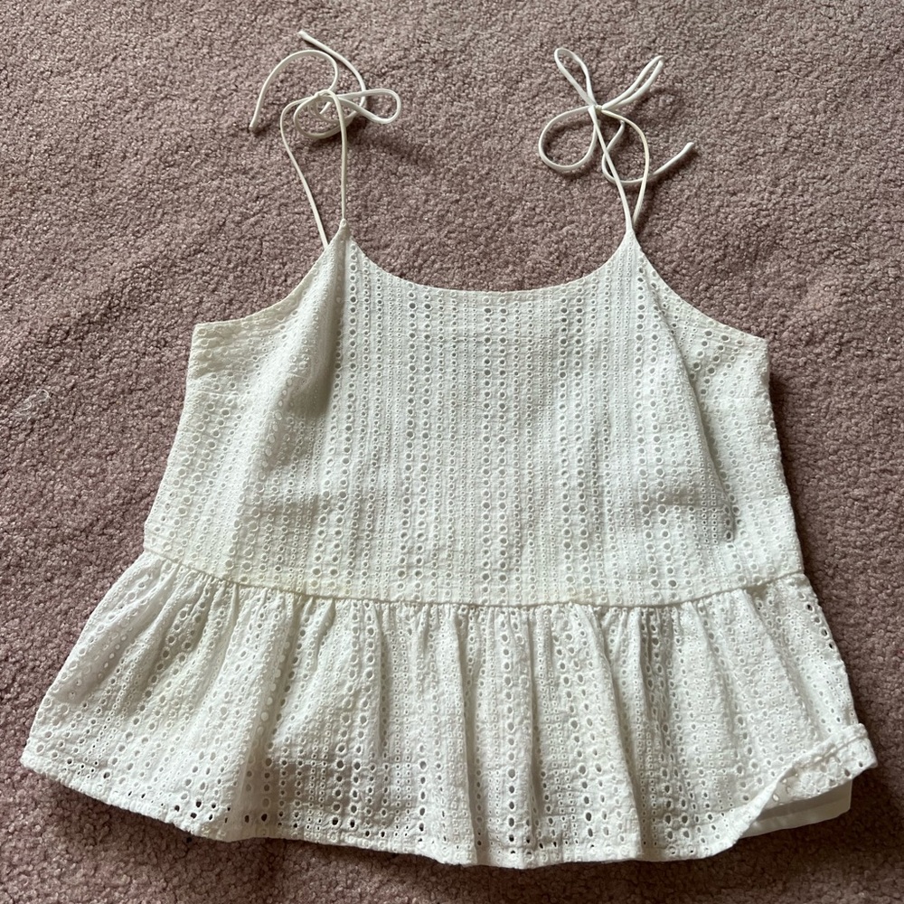White Bar III Peplum Tank top